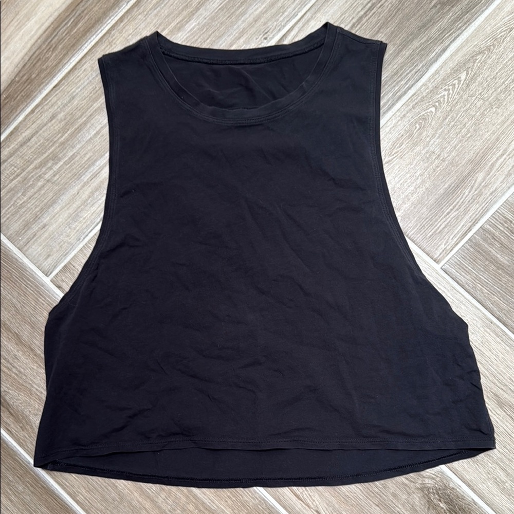 Lululemon Athletica Cropped Black Muscle Tee